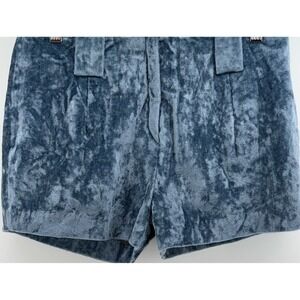 Vintage Rare Crushed Blue Velvet Hot Pants Size 9 Mini Shorts‎